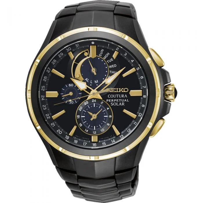 fitness watches with body composition analysis and heart rate monitor-Seiko Coutura Solar SSC698P Perpetual Calendar