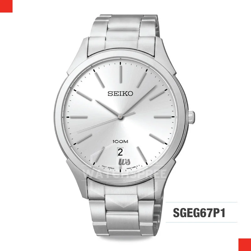 women’s watches with slim profile and diamond accents-Seiko Quartz Watch SGEG67P1