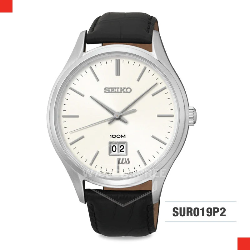 hybrid smartwatches with heart rate tracking and workout modes-Seiko Quartz Watch SUR019P2