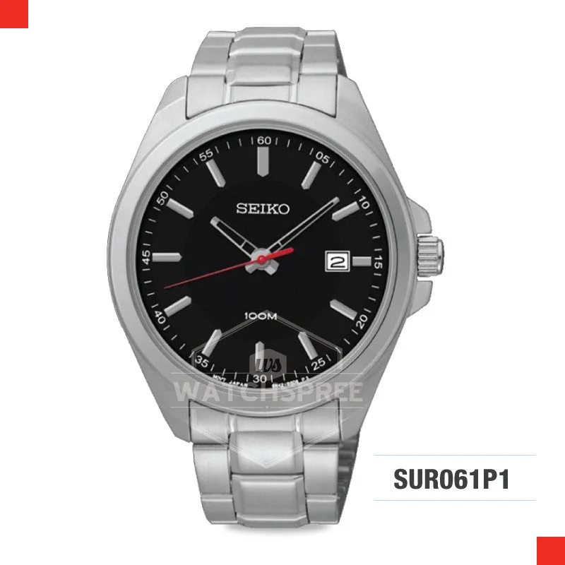 smartwatches for women with heart rate monitoring and fitness tracking-Seiko Quartz Watch SUR061P1