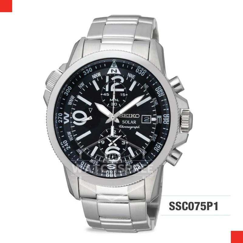 sport watches with advanced GPS tracking and hydration monitoring-Seiko Solar Chronograph Watch SSC075P1