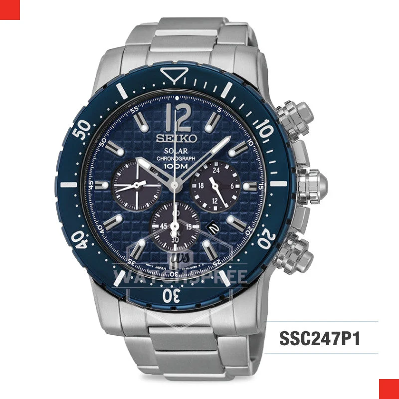 luxury sport watches with advanced tracking and elegant design-Seiko Solar Chronograph Watch SSC247P1 (Not For EU Buyers)